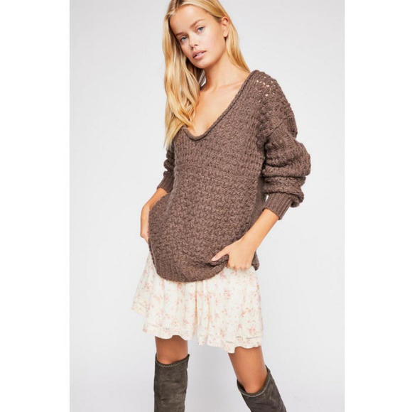 Free People Sweaters - Free People Crashing Waves Knit Crochet Sweater